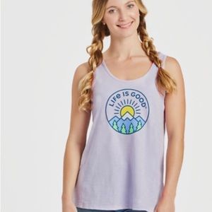 Life is Good ~ Lilac Purple Textured 'Life Is Good' Mountain Sun Tank ~ S
